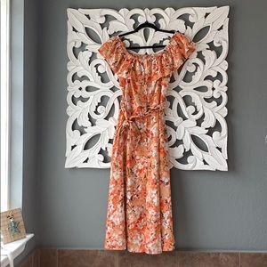 NWT Pink Blush Women Dress Off Shoulder Buttons L